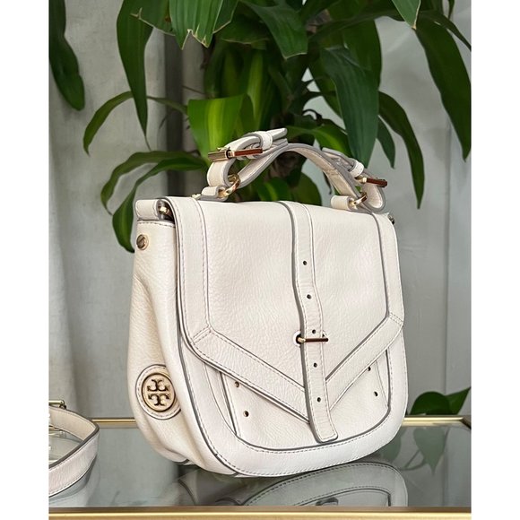 ♦️♦️  TORY BURCH AUTHENTIC VINTAGE WHITE CROSSBODY HANDBAG ♦️♦️ - Picture 10 of 15